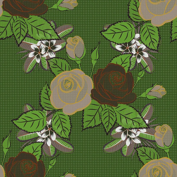 Padrão Vintage Com Estilo Batik Indiano Rosa Flores Fundo Vetorial — Vetor de Stock