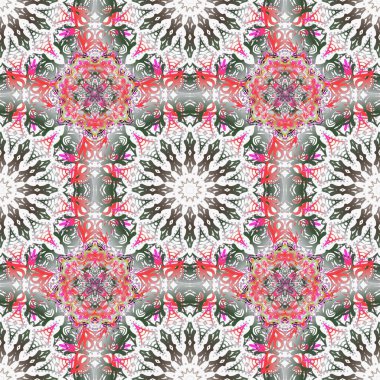 Pembe, gri ve bej kar taneleriyle soyut Noel çizimi. Vektör Noel parti tasarım şablonu.