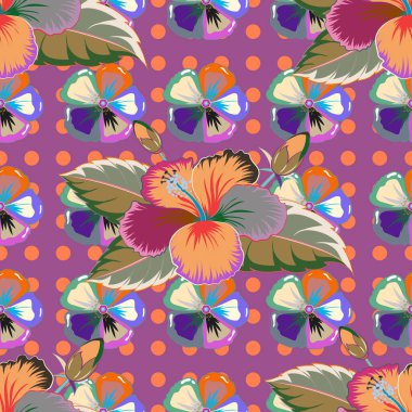 Yatak çarşafları, ceket, paket tasarımı, kumaş ve moda kavramları için tekstil baskısı. Çiçeklerin renksiz desenleri var. Soyut vektör dikişsiz desen çoklu renk çiçek tasarımı.