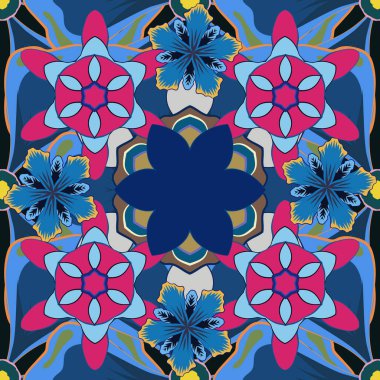 Çiçeksiz desenli bir sürü çiçek deseni var. Gri, morumsu ve mavi renklerde kusursuz çiçek deseni..