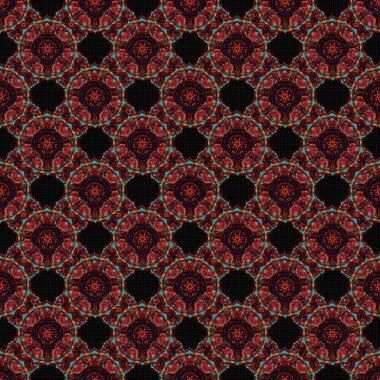 Zarif vektör damaske duvar kağıdı. Gri, kırmızı ve yeşil renklerde dikişsiz klasik desen. Kusursuz arkaplan.