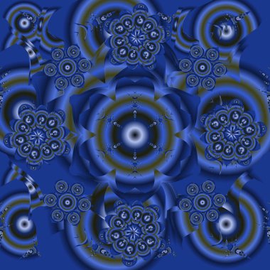 Duvar kağıtları, tekstil, kumaş, ambalaj kağıdı, ambalaj kutusu vs. için evrensel vektör deseni. Eski model. Geçmişe dönük tasarım için mavi elementli pürüzsüz desen.