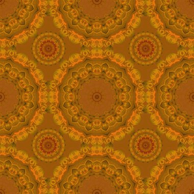 Lüks şablon. Sarı, turuncu ve kahverengi desenli..