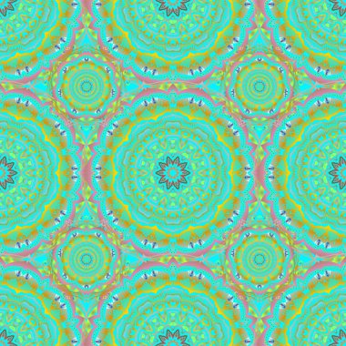 Sarı ve pembe renklerde kusursuz soyut kabile deseni. El yapımı etnik doku, hayal gücünün uçuşu. Vektör illüstrasyonu.