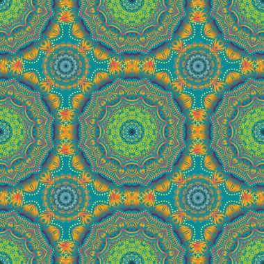 Kusursuz klasik vektör modeli. Geleneksel oryantasyon süsü. Mavi, gri ve yeşil renklerde klasik klasik bir süs..