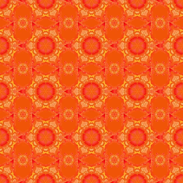 Nahtloses Damastmuster Klassische Tapeten Orange Schwarz Und Rot Zierrand Nahtloses — Stockvektor