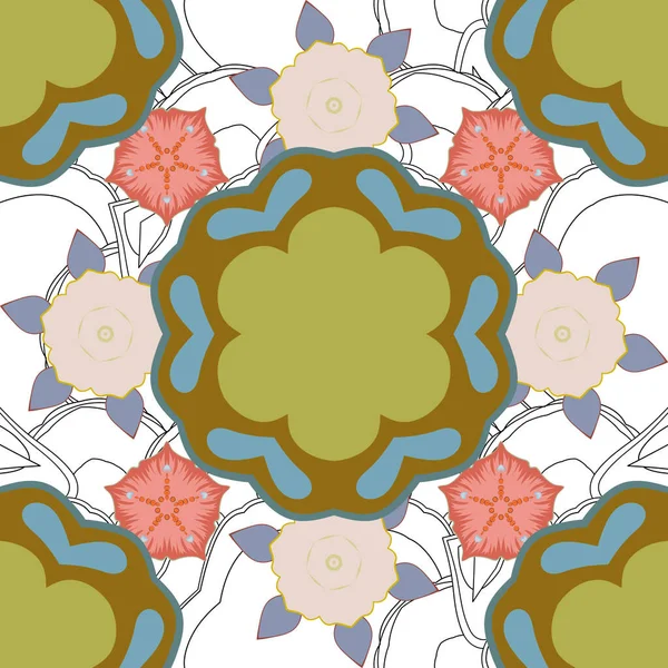 Illustration Vectorielle Impression Fleurs Aquarelle Douce Motif Sans Couture Dans — Image vectorielle