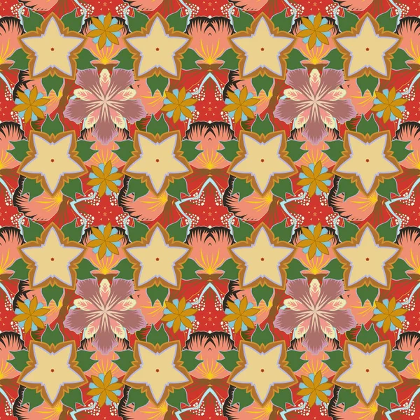 Luxe Ornament Voor Behang Uitnodiging Verpakking Textiel Koninklijk Oranje Bruin — Stockvector