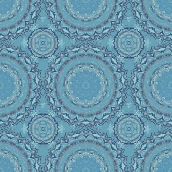 Синий Абстрактный Цветочный Орнамент Векторный Бесшовный Узор Абстрактных Декоративных Элементов — стоковый вектор
