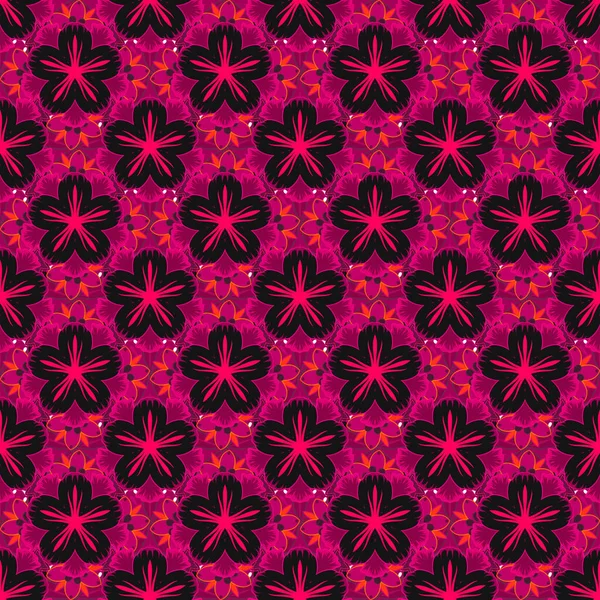 Kırmızı Mor Morumsu Renklerde Klasik Vektör Çiçek Arkaplanı Küçük Çiçeklerle — Stok Vektör