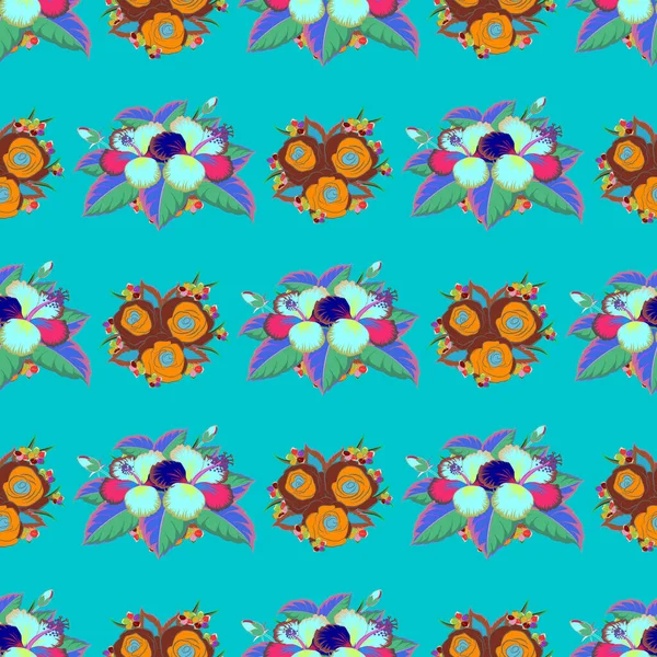 Lumineuses Belles Fleurs Fond Sans Couture Abstrait Imprimé Floral Mignon — Image vectorielle