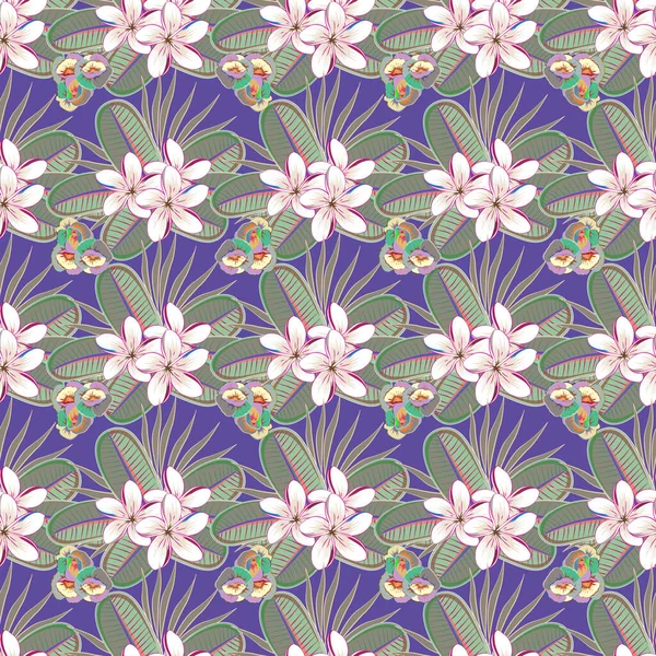 Modèle Fleurs Vectorielles Dessinées Main Sans Couture Dans Des Couleurs — Image vectorielle