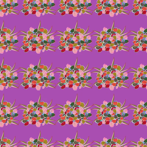 Eleganter Die Vorlage Für Modedrucke Ditsy Floralen Stil Violetten Braunen — Stockvektor