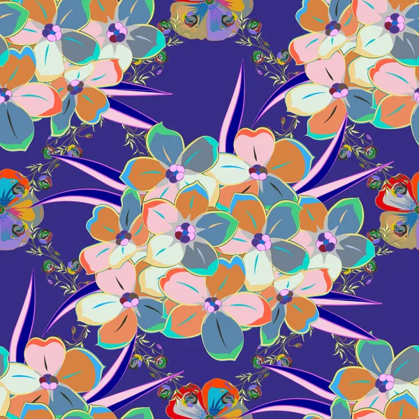 Motif Floral Sans Couture Illustration Vectorielle Papier Printemps Avec Des — Image vectorielle