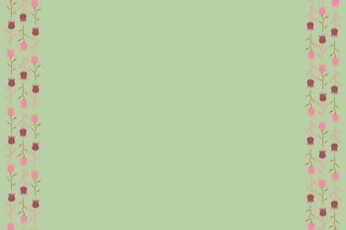 Suluboya kusursuz desen. Pembe, kahverengi ve bej renkli güzel soyut dekoratif dikey lale (metin alanınız için)).