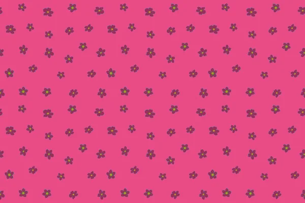 Vintage Seamless Pattern Lot Flowers Purple Blue Pink Colors Imitation — Stock Photo, Image