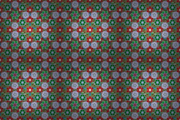 Helder Naadloos Patroon Met Raster Geometrische Ornament Kerstmis Traditionele Kleuren — Stockfoto