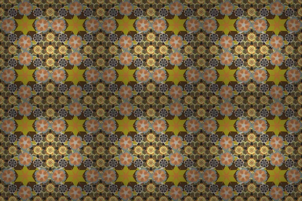 Luxe Ornament Voor Behang Uitnodiging Verpakking Textiel Koninklijk Oranje Geel — Stockfoto