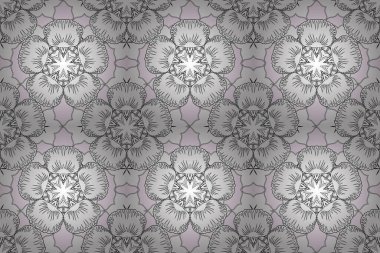 Eşkenar dörtgen ve düğümlerle biçimlendirilmiş arkaplan. Raster pembe, siyah beyaz desen. Geometrik dikişsiz desen. Soyut geometrik desen.