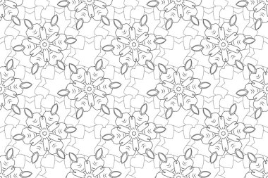 Yatak çarşafları, ceket, paket tasarımı, baskı, kumaş veya moda kavramları için doğu tekstil baskısı. Raster beyaz ve siyah ızgara soyut elementlerle kusursuz desen.