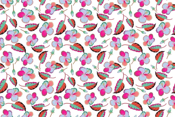 Aloha Typografie Mit Hibiskus Floraler Illustration Für Shirt Druck Nahtlose — Stockfoto