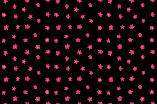 Einfaches Nahtloses Muster Kleinen Blüten Millefleurs Liberty Stil Rosa Magenta — Stockfoto