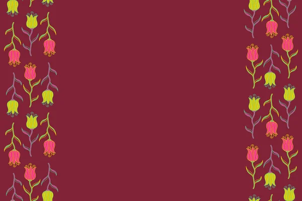 Modello Astratto Senza Cuciture Con Tulipano Rosa Giallo Rosso Stilizzato — Foto Stock