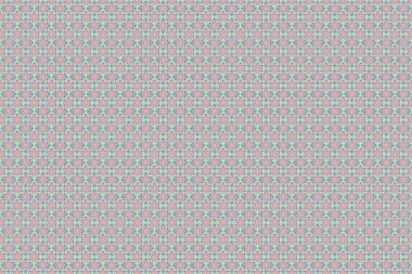 Geleneksel Hint çiçekleri gri, mavi ve bej renklerde. Raster illüstrasyonu.