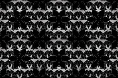 Raster kare kompozisyonu, klasik süs. Siyah ve beyaz ızgaralı kusursuz desen.