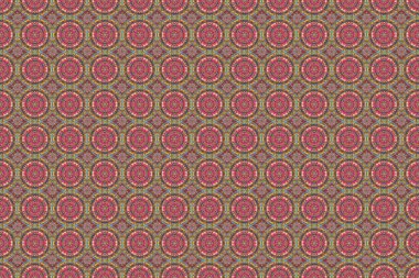 Damask pürüzsüz arka plan deseni gri ve kahverengi renklerde. Raster illüstrasyonu.