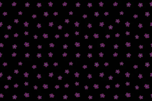 Cute Seamless Pattern Many Repeating Flower Bouquetes Lot Flowers Violet — Stock Photo, Image