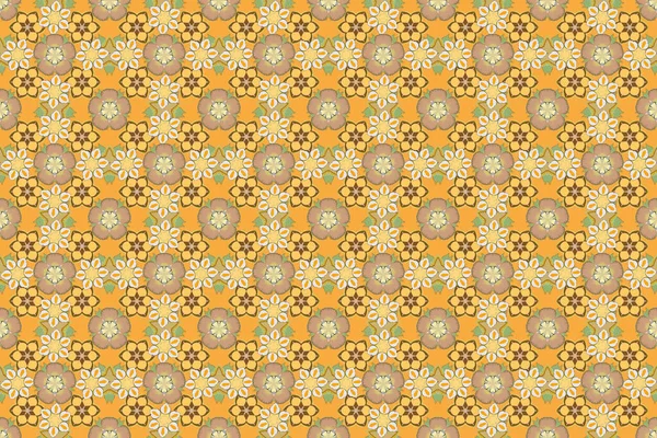 Trendy seamless Floral Pattern in gray, yellow and beige colors. Seamless pattern with ditsy flowers.