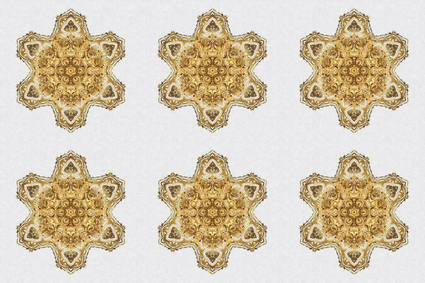 Elemento Mandalas Douradas Ilustração Mais Rápida Fundo Cinzento — Fotografia de Stock