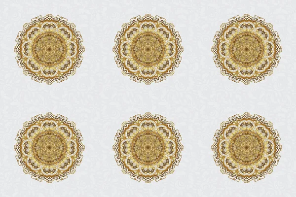 Raster Abstracto Estilizado Mandala Oro Arábica Dorada Intrincada Con Fondo — Foto de Stock