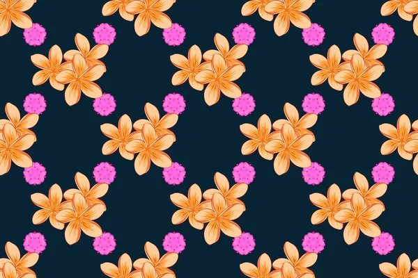 Impressão Moda Com Flores Plumeria Ditsy Aquarela Fundo Azul Padrão — Fotografia de Stock