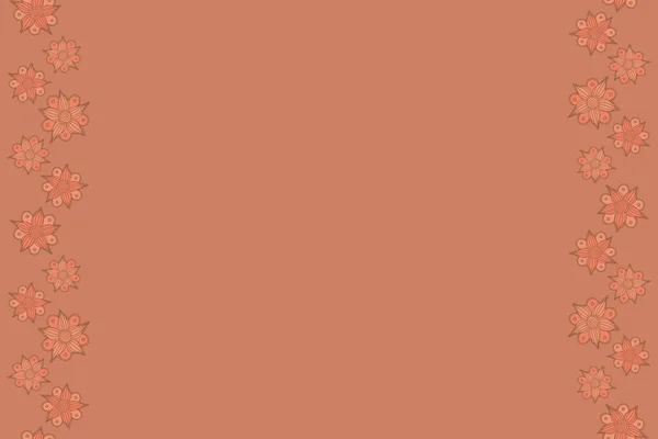Kahverengi Turuncu Pembe Çiçekli Dikey Dikey Desensiz Desen Kopya Alanı — Stok fotoğraf