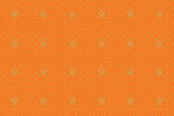 豪華なグリーティングリッチカードに使用できます ヴィンテージシームレスなテクスチャ オレンジの背景に金の飾りをラスター オレンジ色の背景に金色の要素を持つパターン — ストック写真