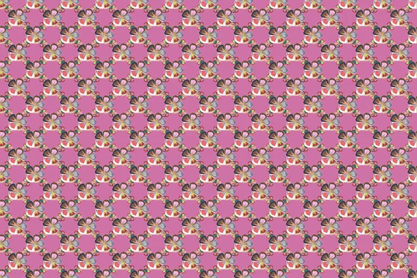 ラスターインドの花のコスモスのパターン 名刺の背景 繊維を挨拶するために使用できます ベージュ バイオレット ピンクの色でシームレスな装飾プリント 民族タオル ヘナ式 — ストック写真