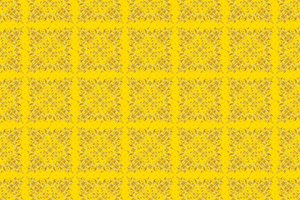 Seamless Pattern Golden Grid Yellow Background Raster Square Composition Golden — Stock Photo, Image