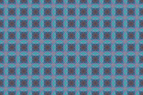 Cutout paper lace texture, tulle background, swirly seamless pattern in purple and blue colors.