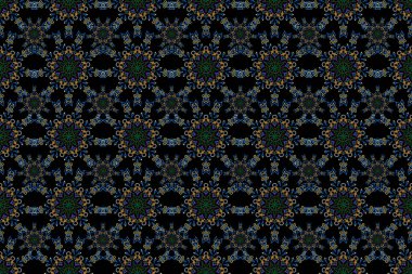 Raster kesme kağıt dantel dokusu, yeşil, sarı ve menekşe tül siyah zemin üzerinde, girintisiz desen.