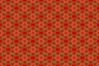 Kusursuz geometrik desen. Kırmızı arka planda kusursuz desen. Eşkenar dörtgen ve düğümlerle Geometrik arkaplan. Altın arka plan. Altın doku. Soyut geometrik desen.