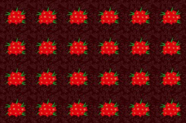 Kahverengi arka planda pürüzsüz bir iz var. Güzel suluboya primula çiçekleri, parlak boya çiçek desenlerine ilham kaynağı oldu..