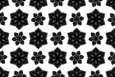 Damask zarif duvar kağıdı. Siyah renklerde klasik tasarım. Beyaz arkaplanda Raster pürüzsüz desen.