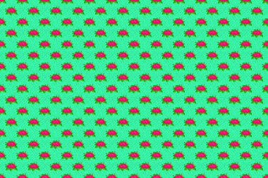 Dekoratif çiçekleri tekrar eden desenler. Raster illüstrasyonu. Yeşil arka planda çiçek motifleri olan soyut zerafet kusursuz desen.