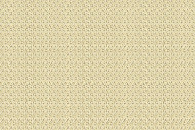 Bej bir arka planda, altın antika süslemeli, pürüzsüz bir desen..