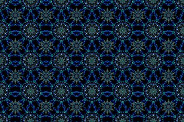 Tebrik kartı, sunum veya düğün davetiyeleri için soyut arabesk arkaplanı. Geleneksel raster gotik damask arka planı. Mavi pürüzsüz arkaplan çiçek süsleme deseni.