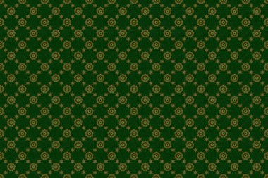 Yeşil arka planda izole edilmiş altın elementler. Lüks, kraliyet ve Viktorya dönemi konsepti. Süslü dekorasyon. Klasik barok çiçekli desenli altın sarısı yeşil.