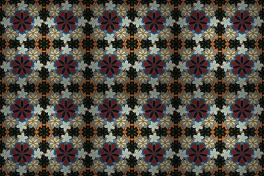 Soyut geometrik dikişsiz desen. Art deco tarzı, modaya uygun klasik tasarım öğesi. Gri, siyah ve mavi renkte elementlerle güzel bir artdeco şablonu var. Raster motley ızgarası.