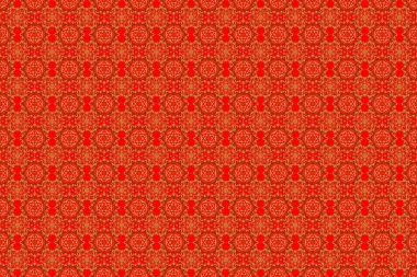 Zarif Mutlu Noeller ya da kırmızı arka planda altın süslemesi olan kusursuz 2018 yılı. Raster illüstrasyonu.